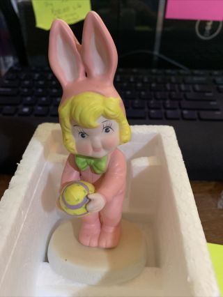 Vintage 1995 Campbells Soup Kids Girl Pink Easter Bunny Rabbit Figurine