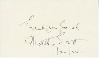 Martha Scott - Autographed Card