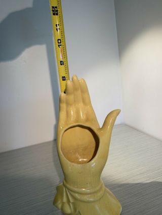 Vintage McCoy 1940 ' s Hand Vase Yellow 2