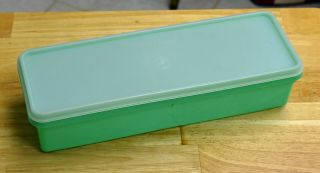 Vintage Tupperware 892 - 6 Green 4 1/2 " X 12 3/4 " X 3 " Rectangle Container