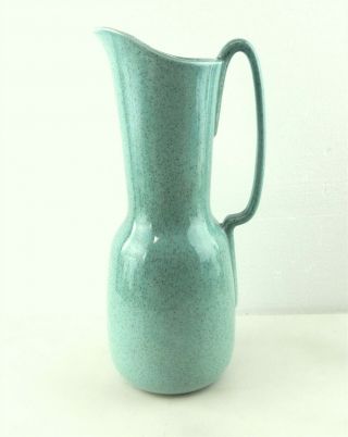 Red Wing Art Pottery M 1565 Tall Pitcher Turquoise Speckle 12 " Dc2