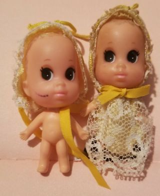 Vintage Mattel Liddle Kiddles Baby Din - Din Dolls 1970 3820