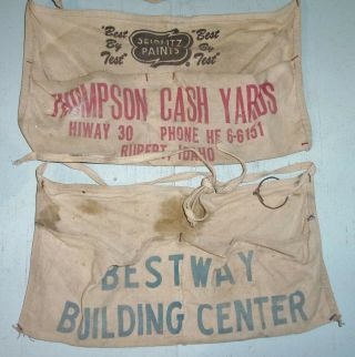 2 Vintage Advertising Nail Aprons Bestway Building Thompson Yards Rupert Idaho