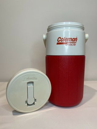 Vintage 1987 Coleman Polylite Red 1/2 Gallon Thermos 5590