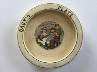Antique Roseville Pottery Baby’s Plate - Higgledy Piggledy Rhyme