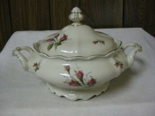 Rosenthal Moss Rose Round Covered Vegetable Bowl Pompadour Shape Moss Roses