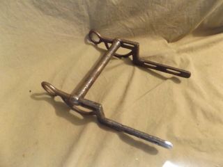 Vintage Antique Steel English Bridle Bit Only For Double Rein Pitted Cast Iron?