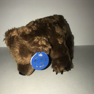 Vintage 1988 Mjc Purr - Fection Brown Bear Plush Animal With Tag Baby Hunter 37088