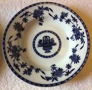 Delft England Flow Blue Semi Porcelain China Soup/Salad Bowl set of 4 2