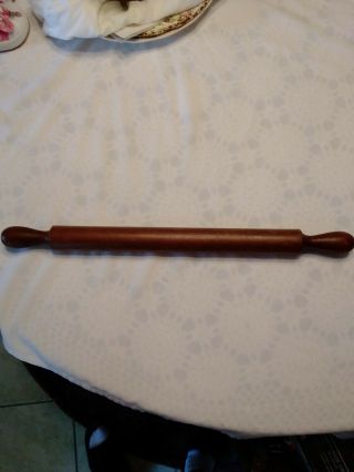 Vintage Large Solid Wood One Piece Rolling Pin - 19 " Long
