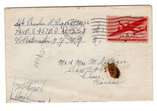 Wwii 1945 457th Bomb Group,  8th Aaf Folded Letter Censored England