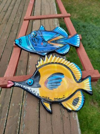 Ben Diller Hawaiian Reef Fish Plate Set Of Two