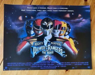 Mighty Morphin Power Rangers Uk Mini Quad Film Poster 1995 A3