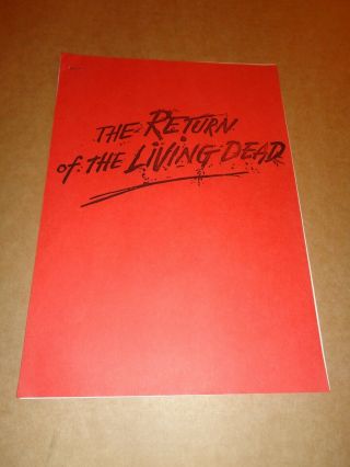 The Return Of The Living Dead (clu Gulager) 1985 Uk Horror Press Release Booklet