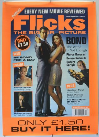 Flicks December (1999) Cinema A1 Advertising Poster - James Bond 007