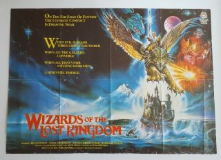 " Wizards Of The Lost Kingdom " Uk 1985 Video Film Poster (bo Svenson)
