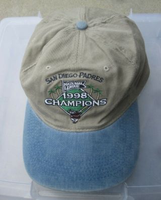 Vintage 1998 National League Champions San Diego Padres Baseball Hat Sports Gear