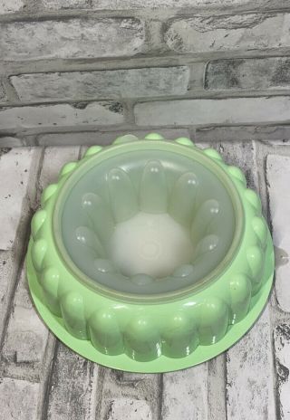 Vintage Tupperware Jello Mold Green With Insert,  Lid