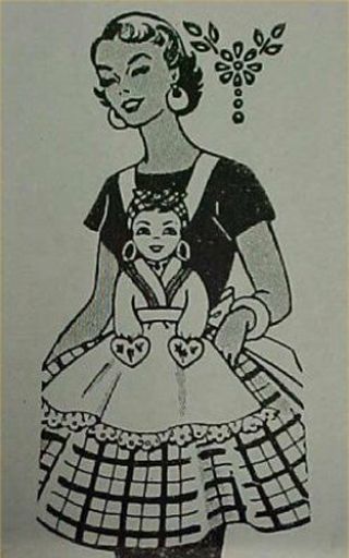 Vintage Bib Apron Full Size Pattern 1940s Housewife Lady Maid Sew Project