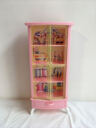 Barbie Vintage 1998 Mattel Real So Now Kitchen Hutch Pink/yellow