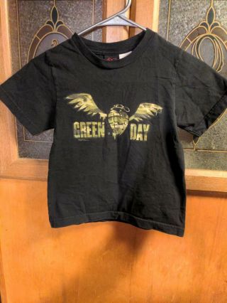 Green Day T Shirt Punk Rock Band Small 6/7 Black Vintage 2004