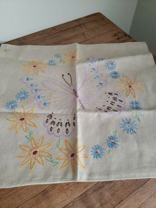 Vintage Embroidered Butterfly Handmade Throw Pillow Cover Boho Hippie