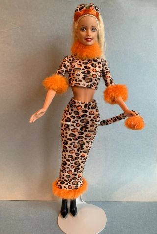 Barbie Maskerade Party Doll 2002 Leopard Cat Halloween Costume B - 22