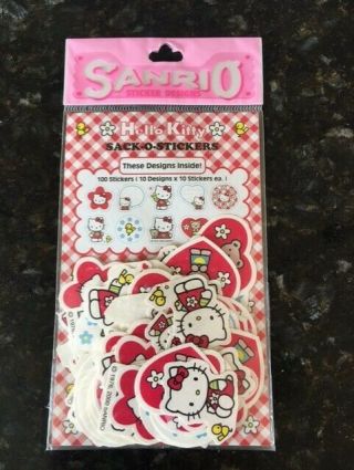 Authentic Vintage Hello Kitty Sanrio 2000 Rare 10 Design Stickers