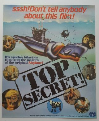 Top Secret 1980s Video Shop Film Rolled Poster Val Kilmer Comedy Movie