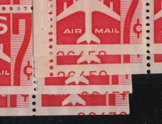1960 AIRMAIL Sc C60a carmine 7c MNH all issue plate numbers 2