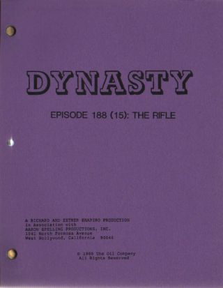 Joan Collins - Linda Evans - Dynasty Script - The Rifle 1987 C 44