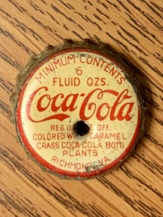 1920s Antique Vintage Crass Coca - Cola Bottling Co Bottle Cap Richmond Va