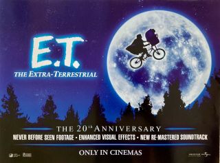 E.  T.  20th Anniversary Mini Quad Poster 2002 Steven Spielberg