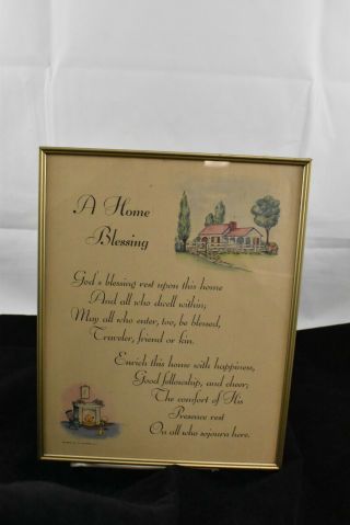 Vintage Poem Motto Print A Home Blessing Cross Publishing Co.