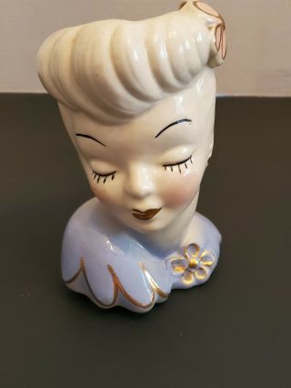 1940 Gibson Glamour Girl Betty Grable Vintage Head Vase W/gold Trim