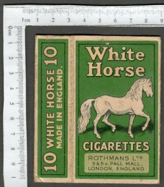 Aop Vintage Empty Packet White Horse Cigarettes Rothmans Ltd