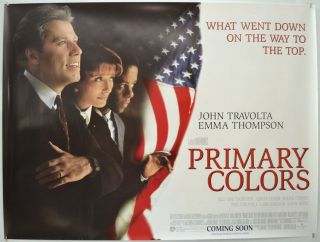 Primary Colors (1998) Quad Movie Poster - John Travolta,  Emma Thompson