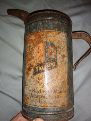 Vintage Fuel Mixing Can / Maytag Co Newton,  Iowa Usa