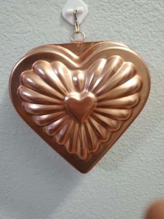 Heart Shape Copper Colored Tin Pan Jello Candy Mold