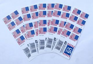 Usps Forever Stamps 5 Books Of 20 Totaling 100 Count Forever Stamps.