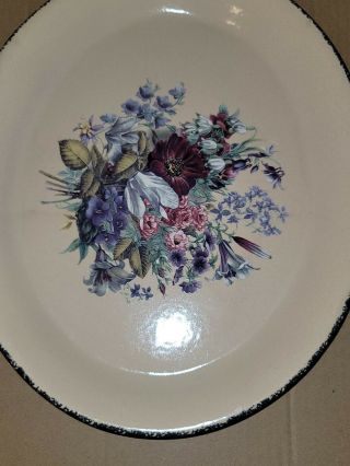 Vtg Home & Garden Party " Floral Splendor " Stoneware 10.  5 X 13 Platter - 2003
