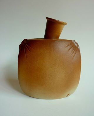 Vintage Signed Studio Art Pottery Wood Fired Bottle Vase