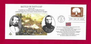 U576 Fdc Confederate General Nathan Bedford Forrest Battle Days Gap Masonic