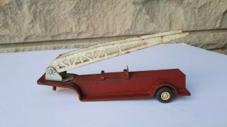 Tonka Vintage Fire Truck Engine Stamped Steel 55170 Red Ladder Trailer