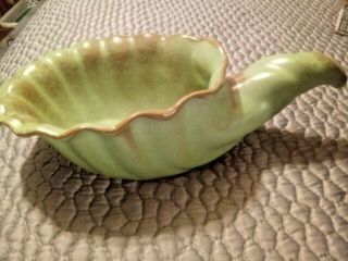 Wow Frankoma Pottery Horn Of Plenty Cornucopia Bowl Prairie Green 222