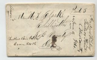 1853 Fullers Point Il Manuscript Stampless Folded Letter To Ohio [5806.  429]