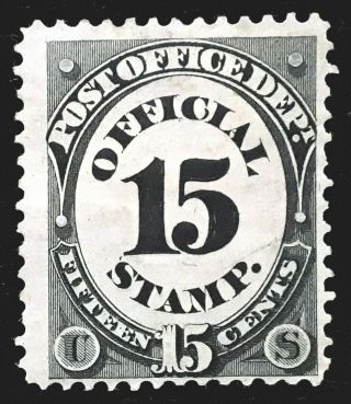 Us Official Stamp 1873 15c Post Office Scott O53 Og H