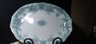Vintage Royal Wood And Sons England Semi Porcelain 328263 Gold Gilt Trim Platter
