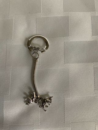 Sterling Silver Bear And Bull Key Chain - Nyse - - Vintage