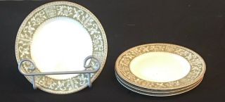 Vintage Sone China Dinnerware 6.  25 " Bread Plates Pattern 2468 Green Set Of 4